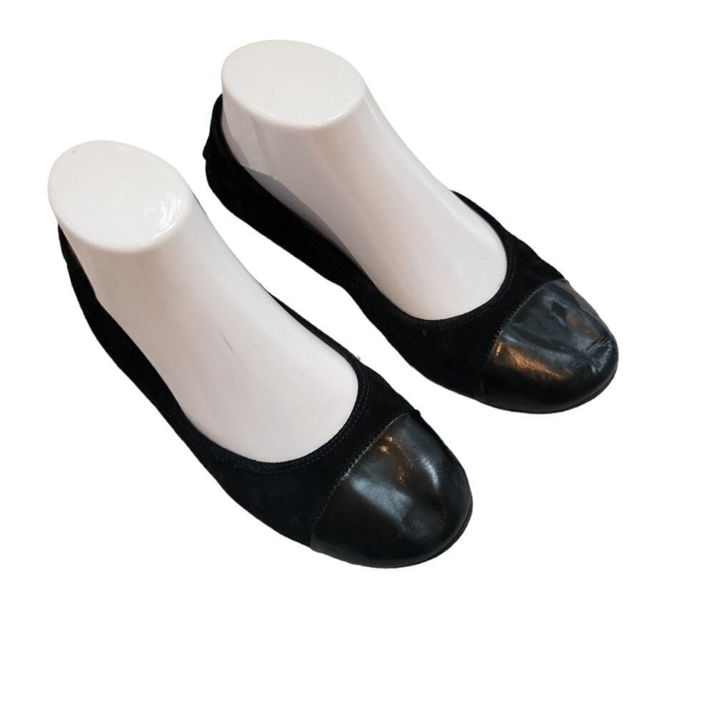 LANVIN PARIS BLACK PATENT LEATHER FLATS SIZE 6